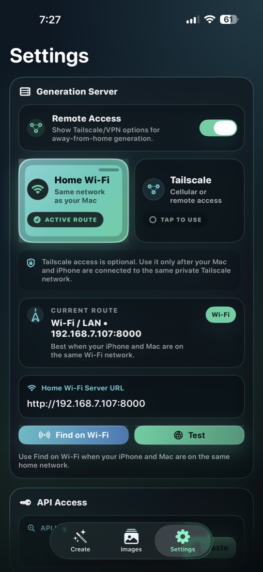DreamForge server settings screen